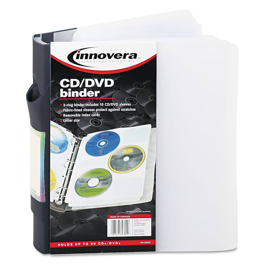 Amazon.com: Innovera - CD/DVD Three-Ring Refillable Binder
